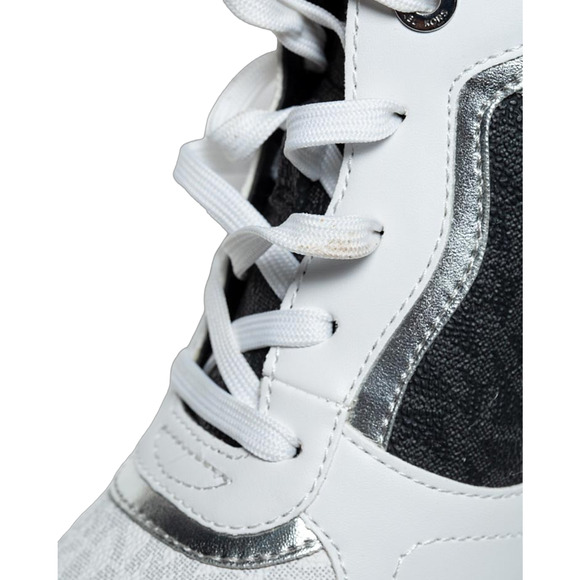 Michael Kors Crista Trainer MK Signature Logo Lace Up Sneakers Black/Multi Nib - Picture 6 of 6